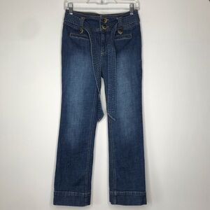 Anthropologie Pilcro and the Letterpress Cropped Culotte Tie Belt Jeans Size 25P